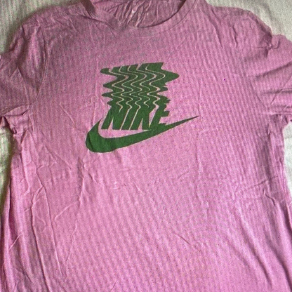 Nike Pink and Green Short Sleeve Tee